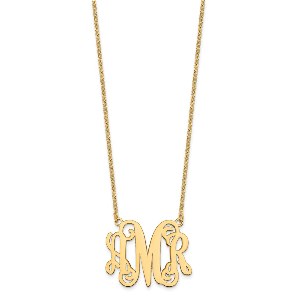 Vergoldet Sterlingsilber /gold Monogramm Halskette