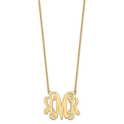 Vergoldet Sterlingsilber /gold Monogramm Halskette
