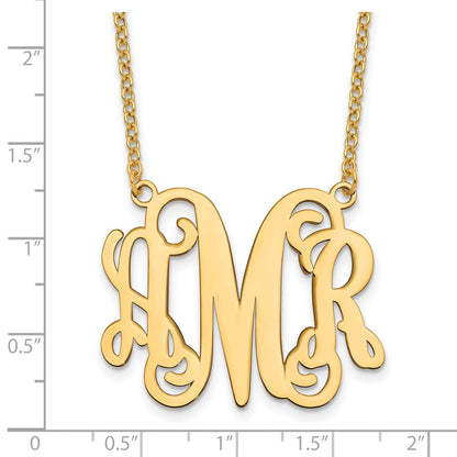 Vergoldet Sterlingsilber /gold Monogramm Halskette