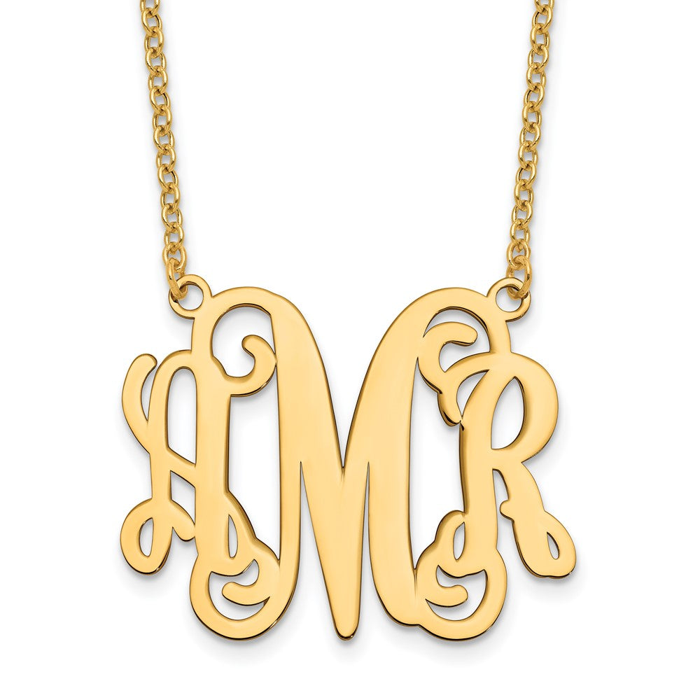 Vergoldet Sterlingsilber /gold Monogramm Halskette