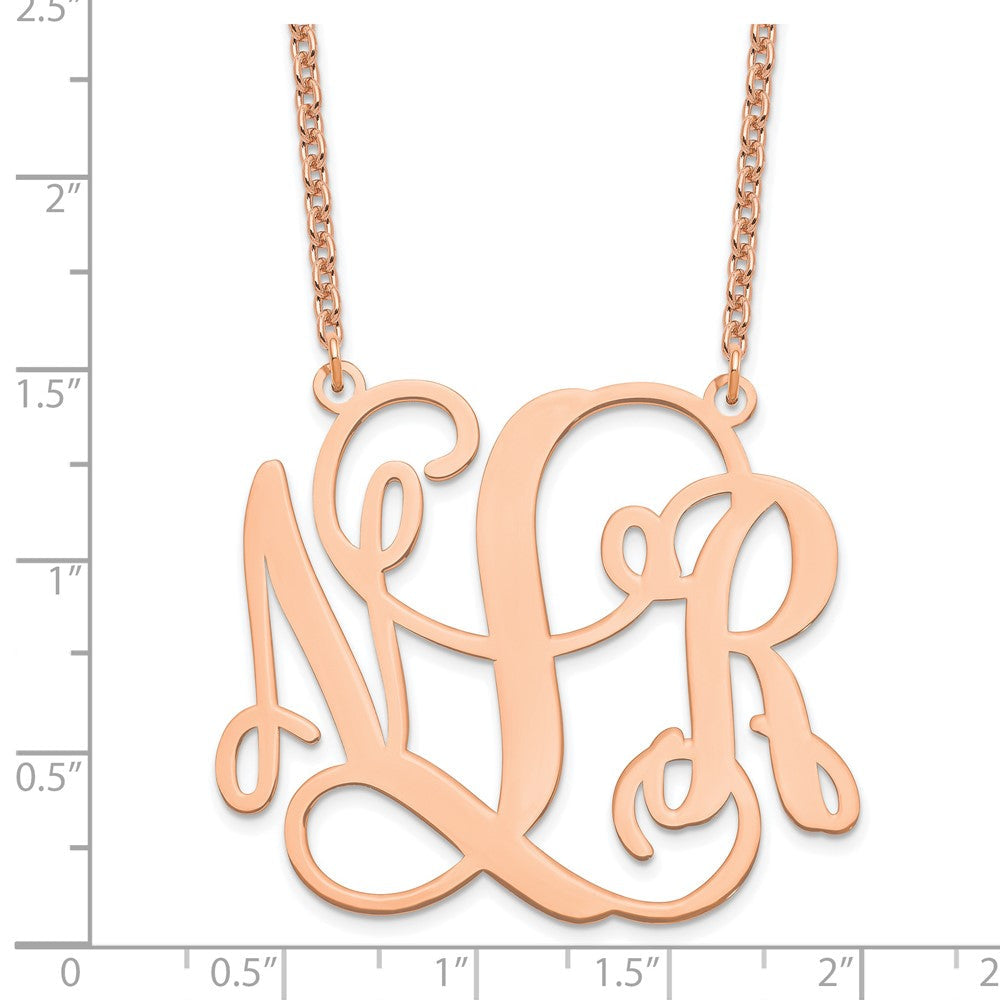 Roségoldbeschichtet Sterlingsilber /rose Monogramm Halskette