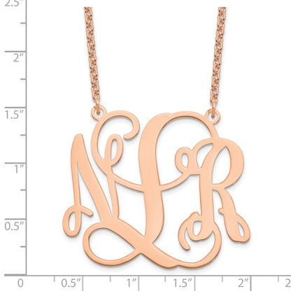 Roségoldbeschichtet Sterlingsilber /rose Monogramm Halskette