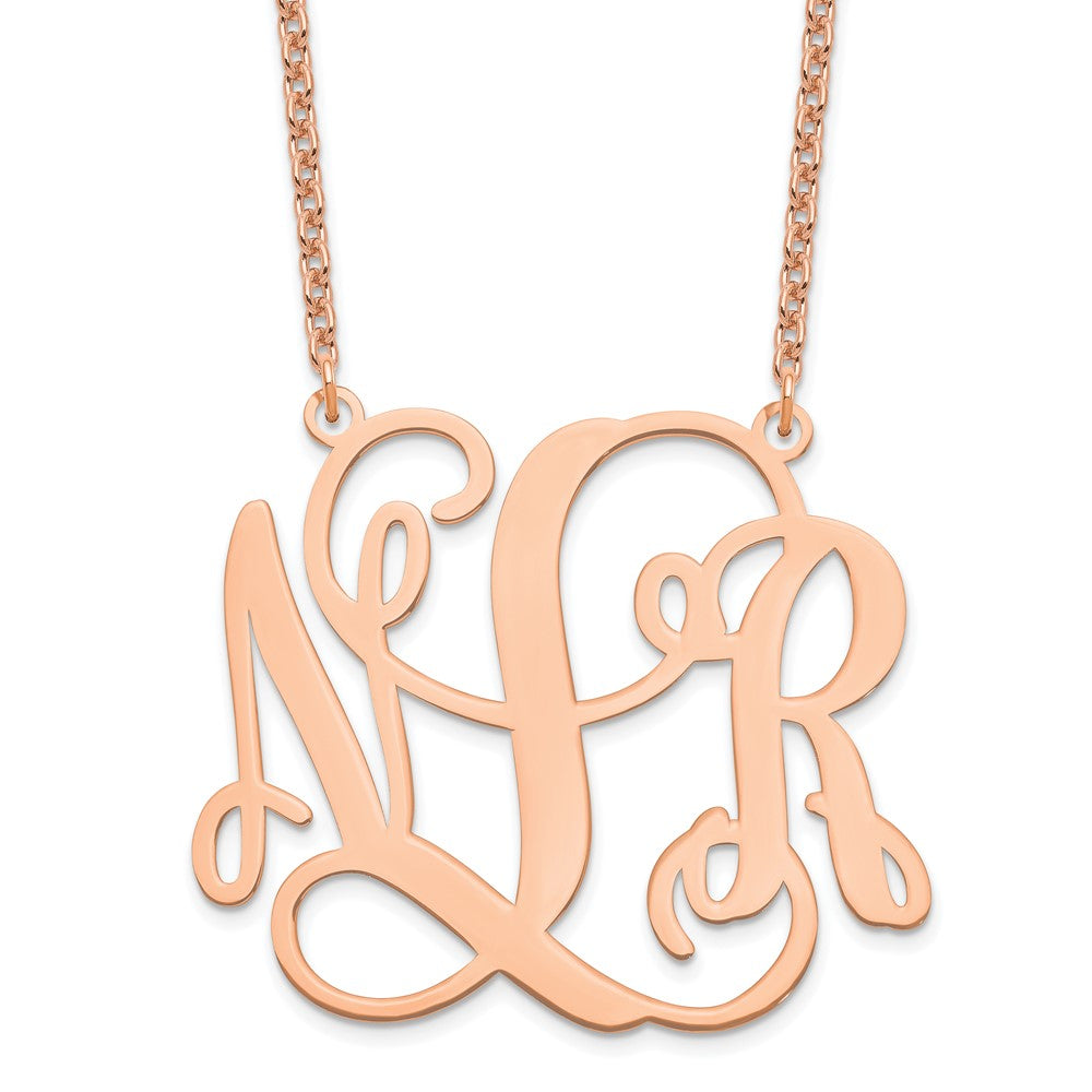 Roségoldbeschichtet Sterlingsilber /rose Monogramm Halskette