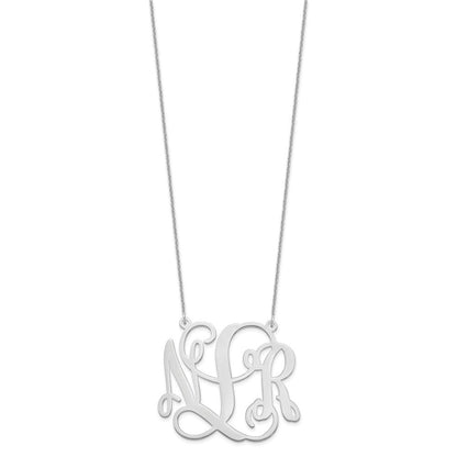 14K Weißgold Monogramm Halskette