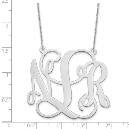 14K Weißgold Monogramm Halskette