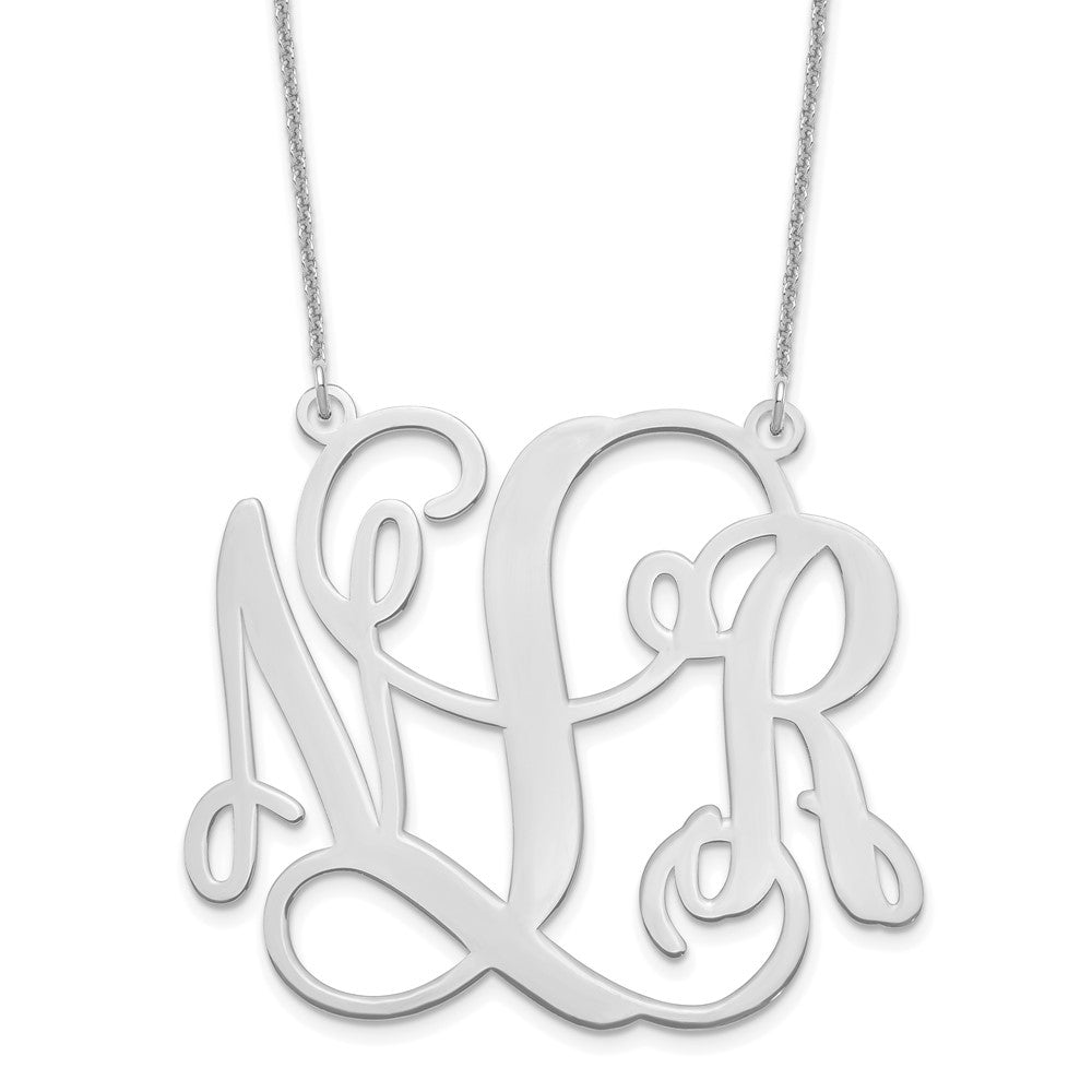 14K Weißgold Monogramm Halskette