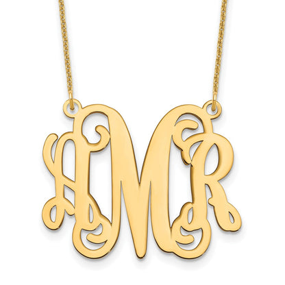14K Gelbgold Monogramm Halskette