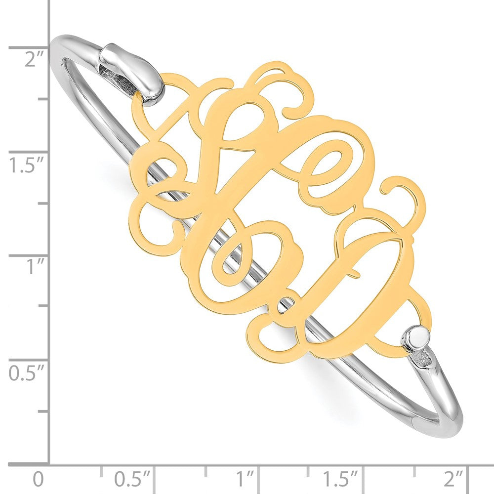 Vergoldet Monogramm mit Sterlingsilber Armreif
