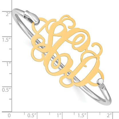 Vergoldet Monogramm mit Sterlingsilber Armreif
