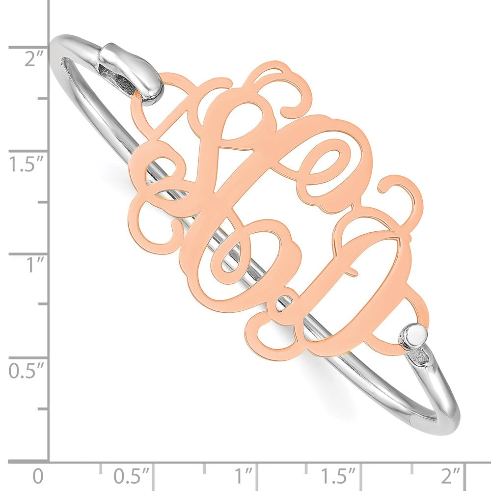 14K Roségold Monogramm mit Sterlingsilber Armreif