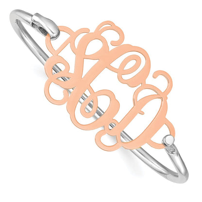 14K Roségold Monogramm mit Sterlingsilber Armreif
