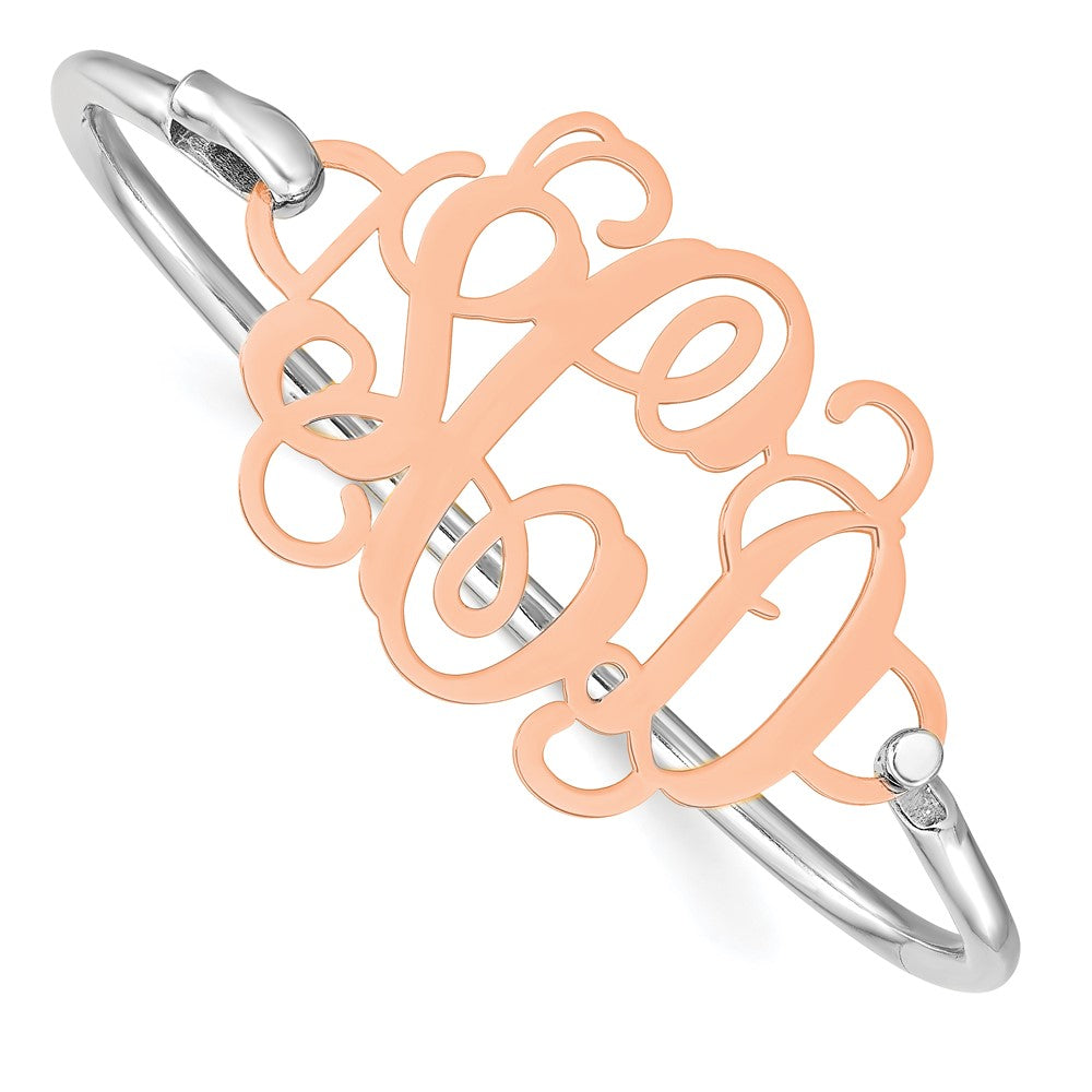 Roségoldbeschichtet Sterlingsilber /rose Monogramm mit Silber Armreif