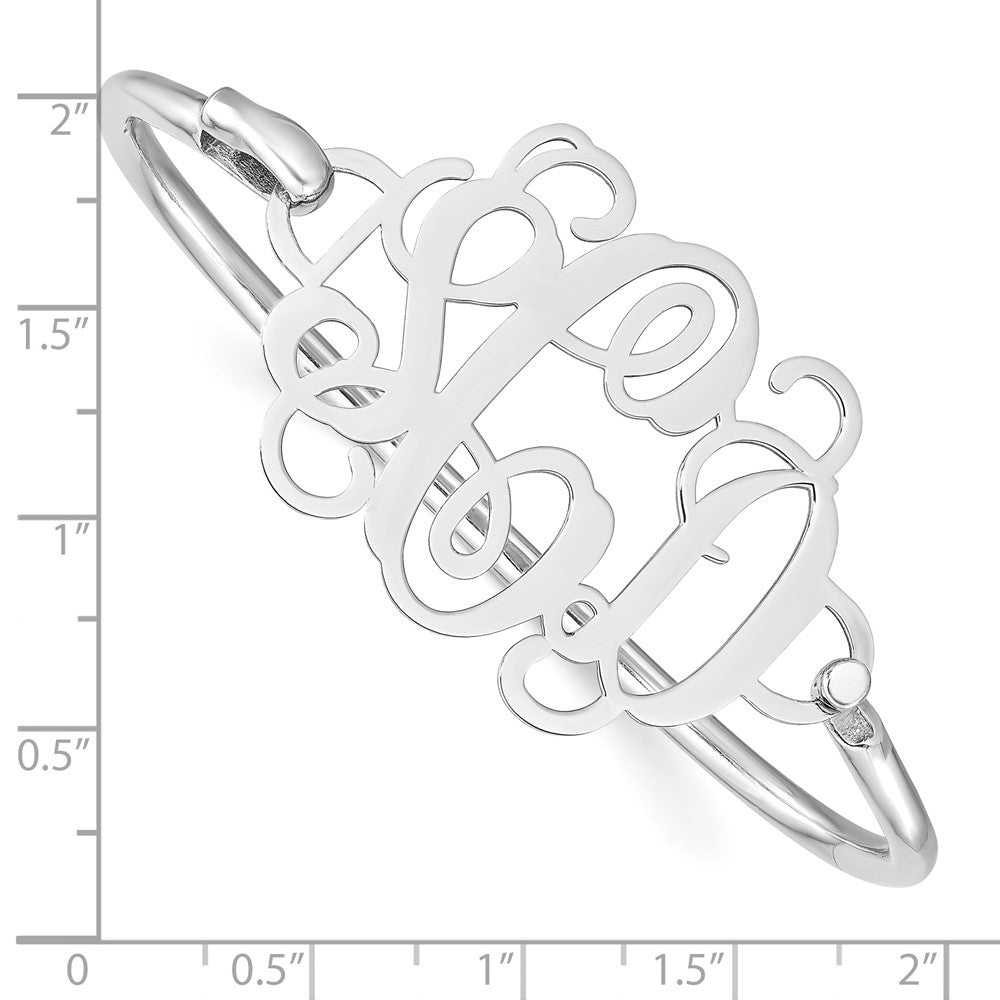 14K Weißgold Monogramm mit Sterlingsilber Armreif