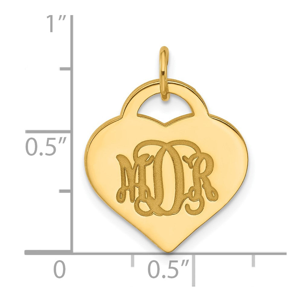 14K Gelbgold Monogramm Herz Charm