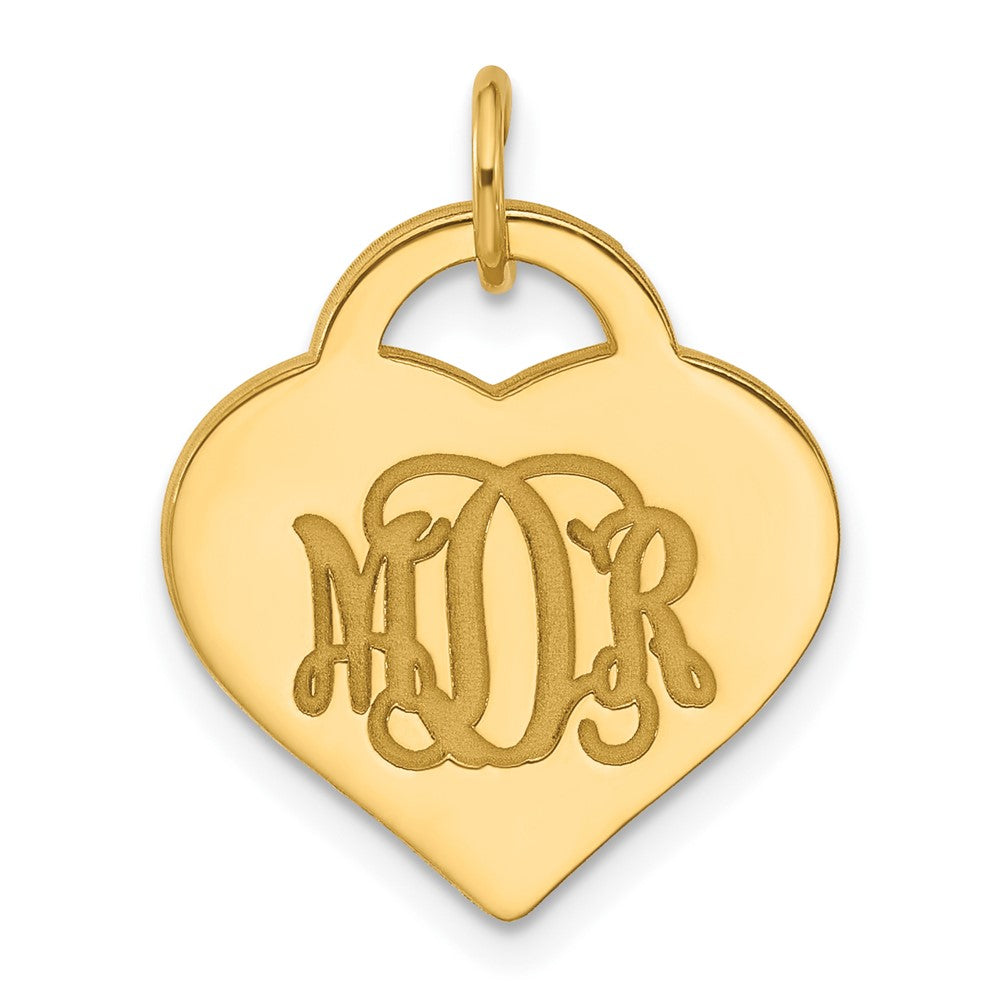 Vergoldet Sterlingsilber /gold Monogramm Herz Charm