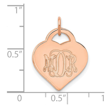 Roségoldbeschichtet Sterlingsilber /rose Monogramm Herz Charm