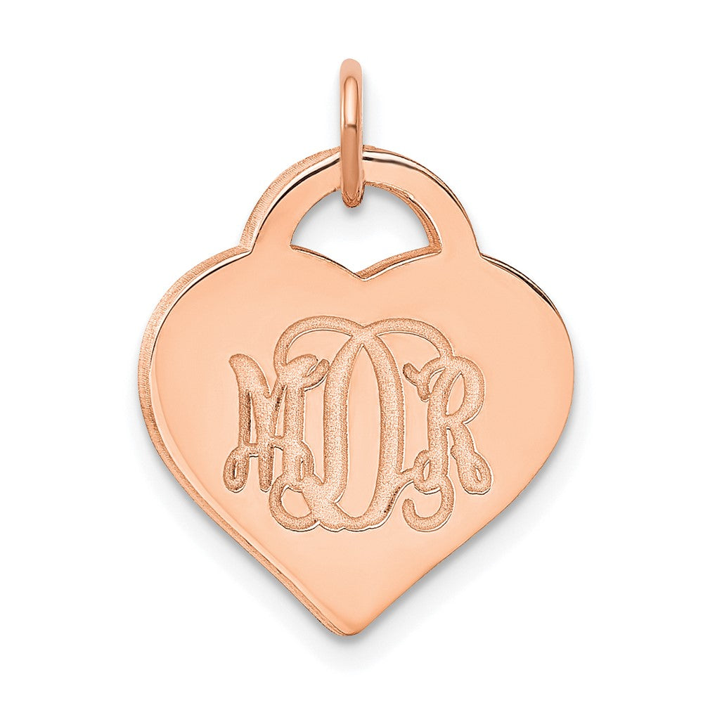 Roségoldbeschichtet Sterlingsilber /rose Monogramm Herz Charm