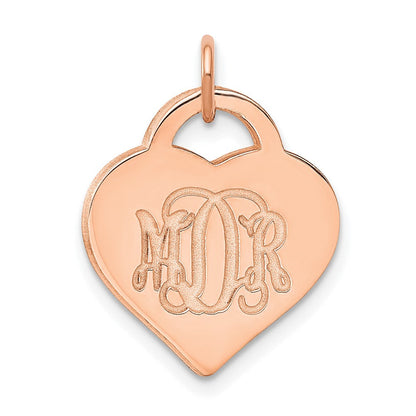 Roségoldbeschichtet Sterlingsilber /rose Monogramm Herz Charm