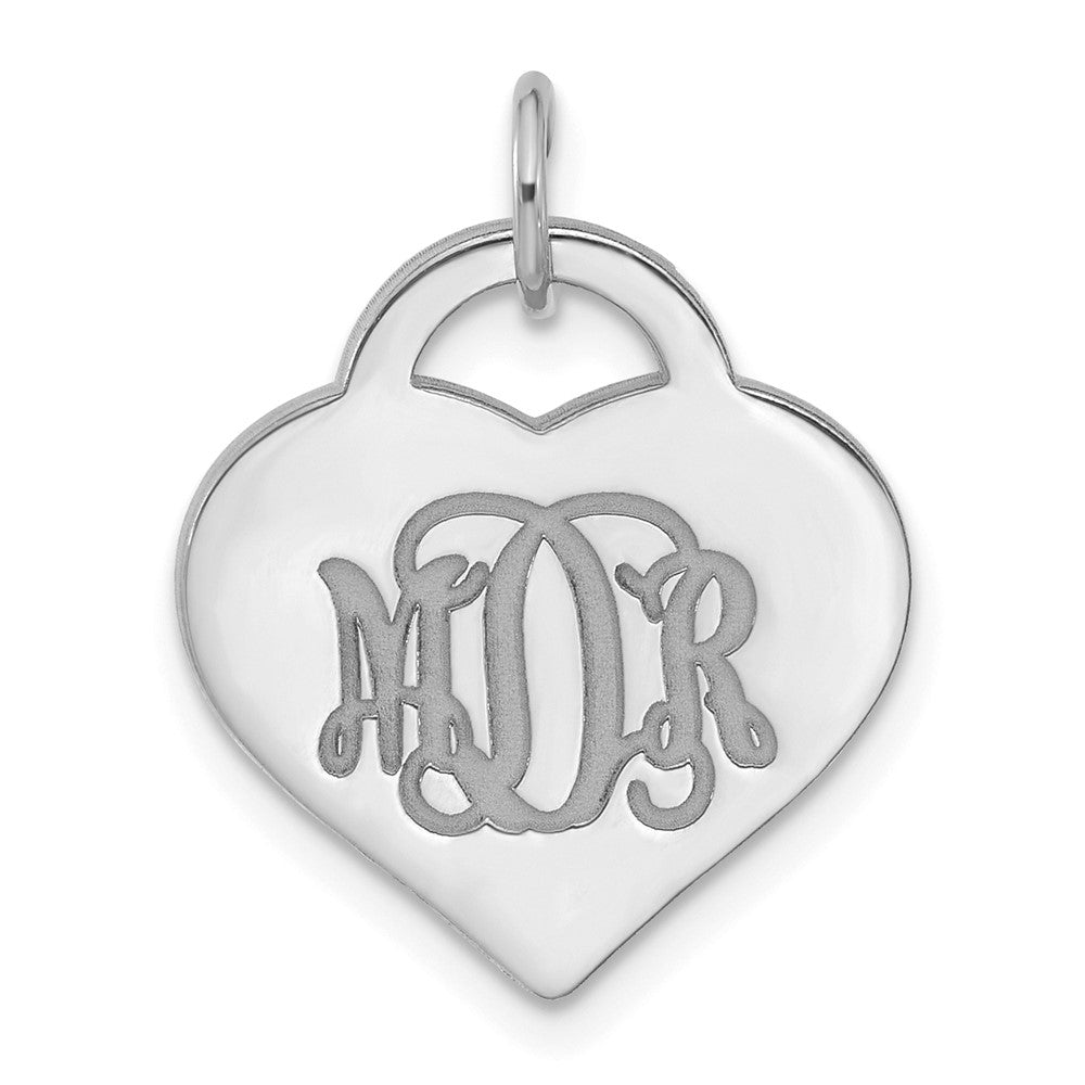 Sterlingsilber Silber/rhodiniert Monogramm Herz Charm