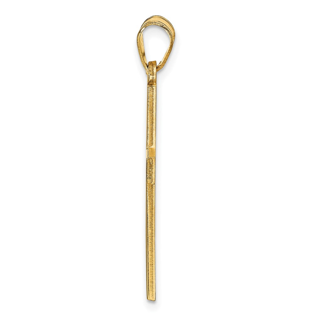 14K Gelbgold Epoxid Kreuz mit Name Anhänger
