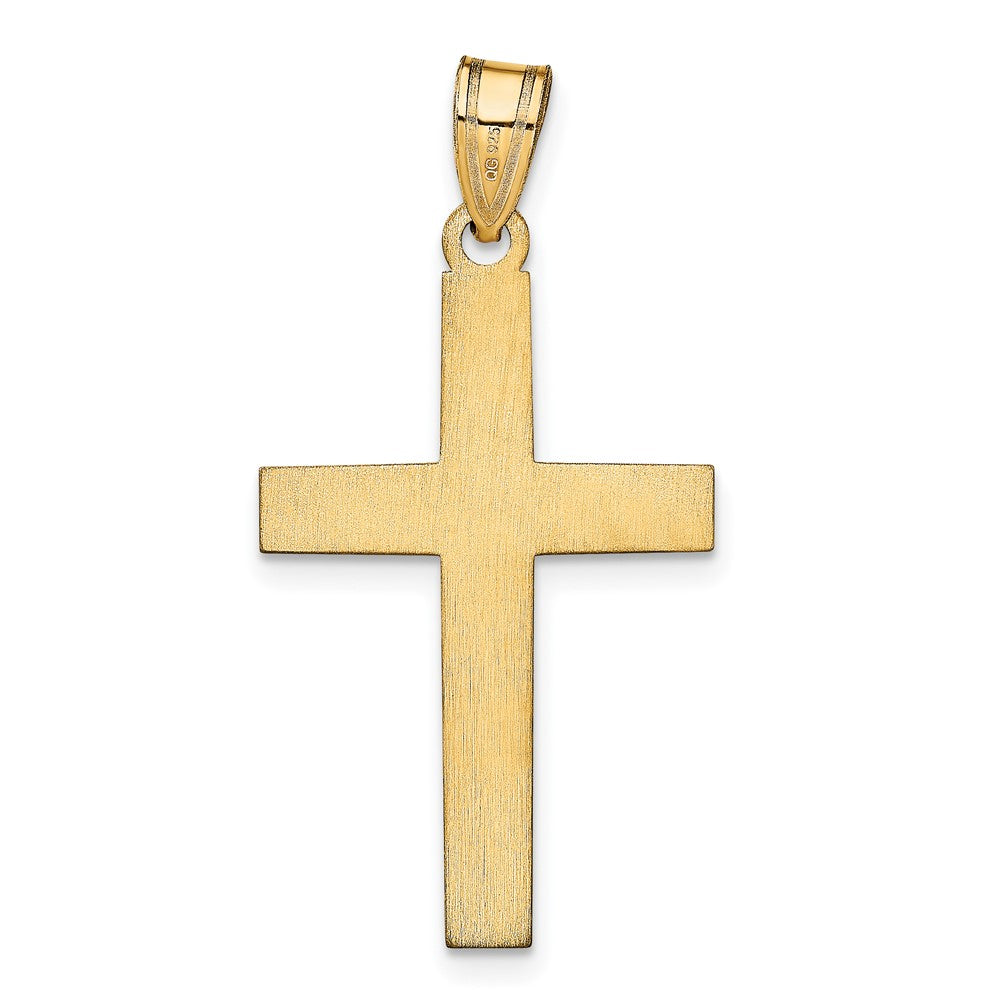14K Gelbgold Epoxid Kreuz mit Name Anhänger