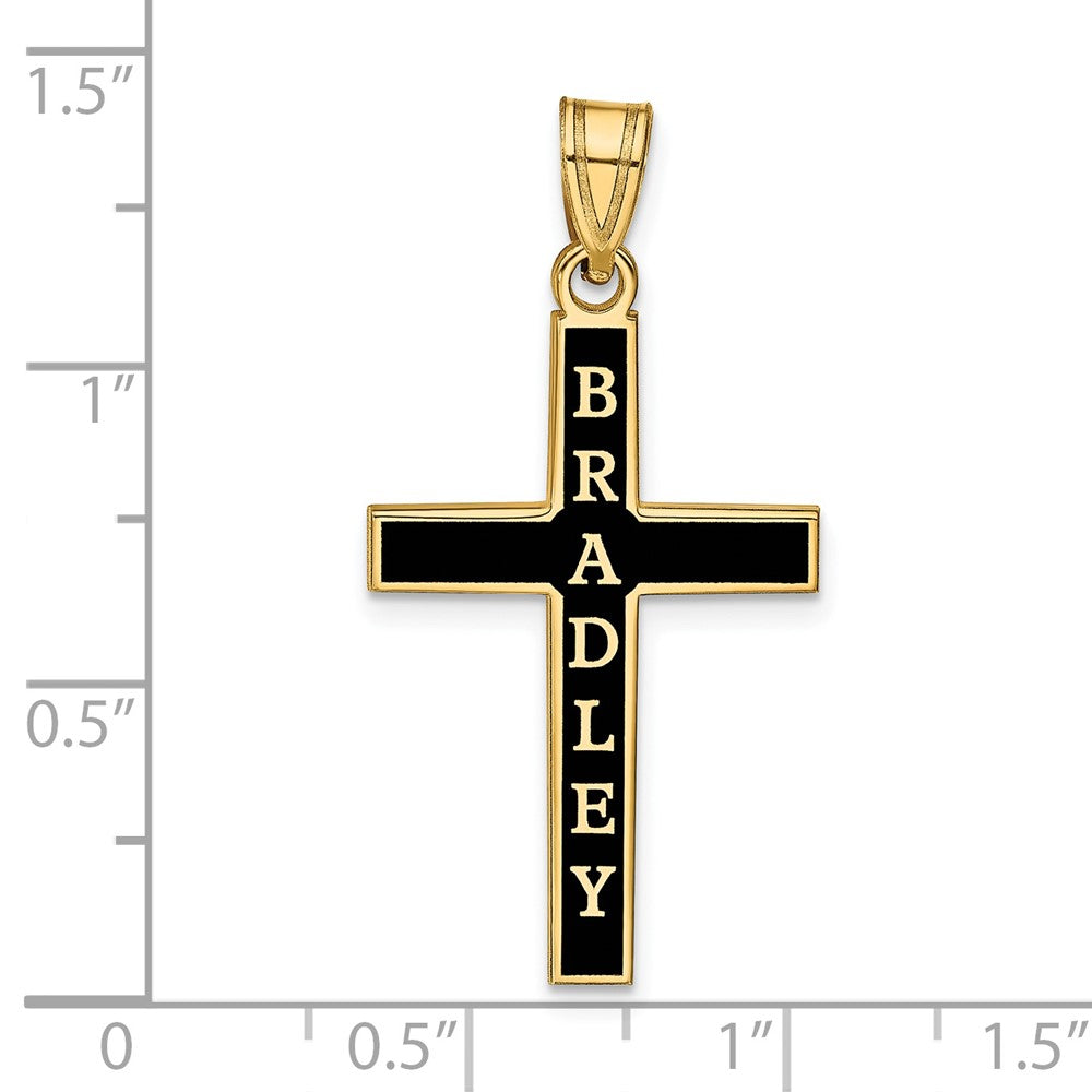 Vergoldet Sterlingsilber /gold Epoxid Kreuz mit Name Anhänger