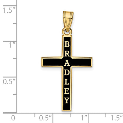 Vergoldet Sterlingsilber /gold Epoxid Kreuz mit Name Anhänger