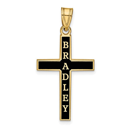 Vergoldet Sterlingsilber /gold Epoxid Kreuz mit Name Anhänger