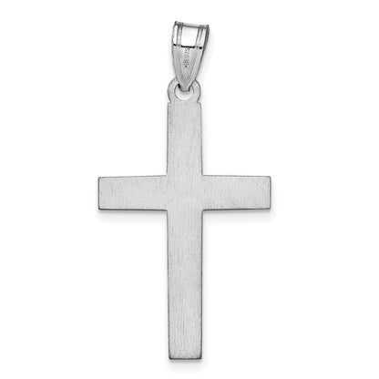 14K Weißgold Epoxid Kreuz mit Name Anhänger