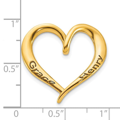 14K Gelbgold Personalisiert Antikisiert Herz Anhänger