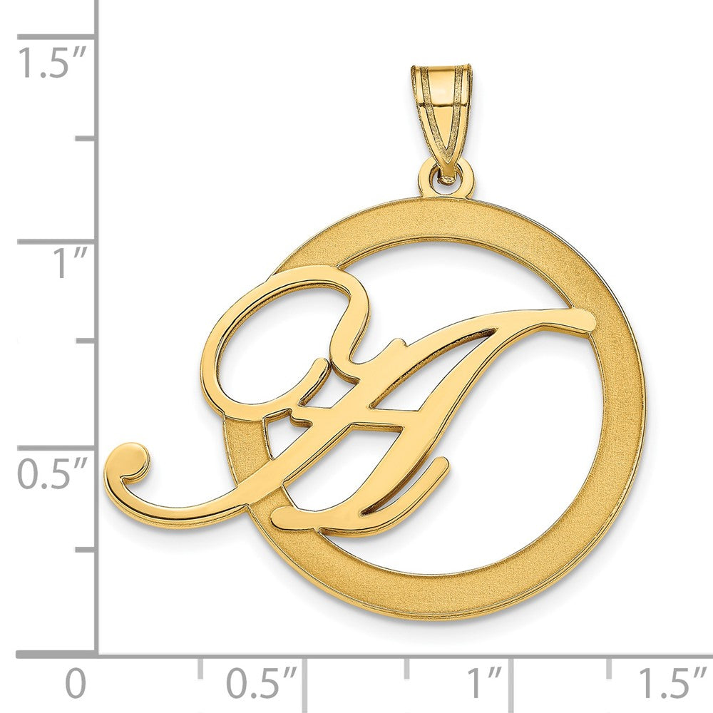 Vergoldet Sterlingsilber /gold Geätzt Initiale in A Kreis Anhänger