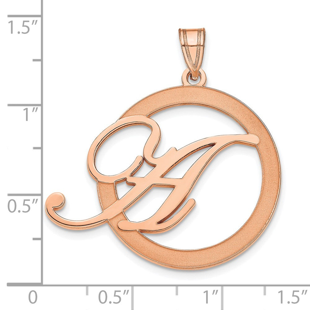 Roségoldbeschichtet Sterlingsilber /rose Geätzt Initiale in A Kreis Anhänger