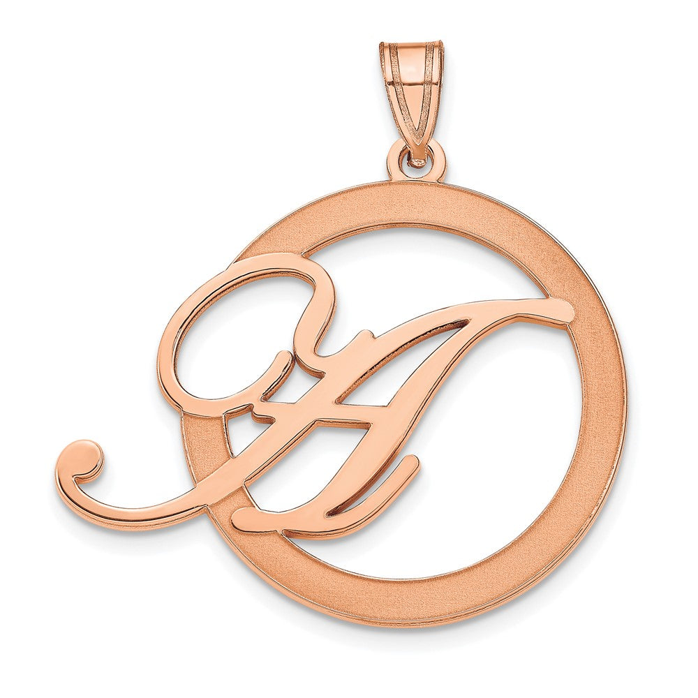 Roségoldbeschichtet Sterlingsilber /rose Geätzt Initiale in A Kreis Anhänger