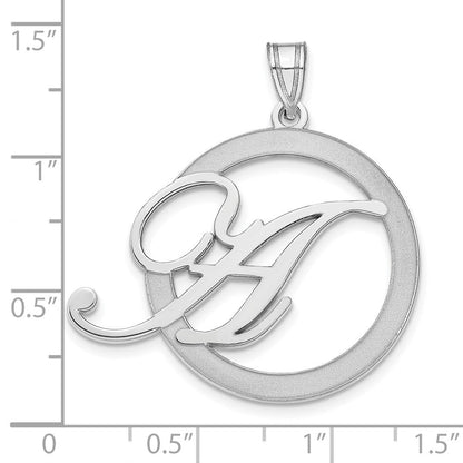Sterlingsilber Silber/rhodiniert Geätzt Initiale in A Kreis Anhänger