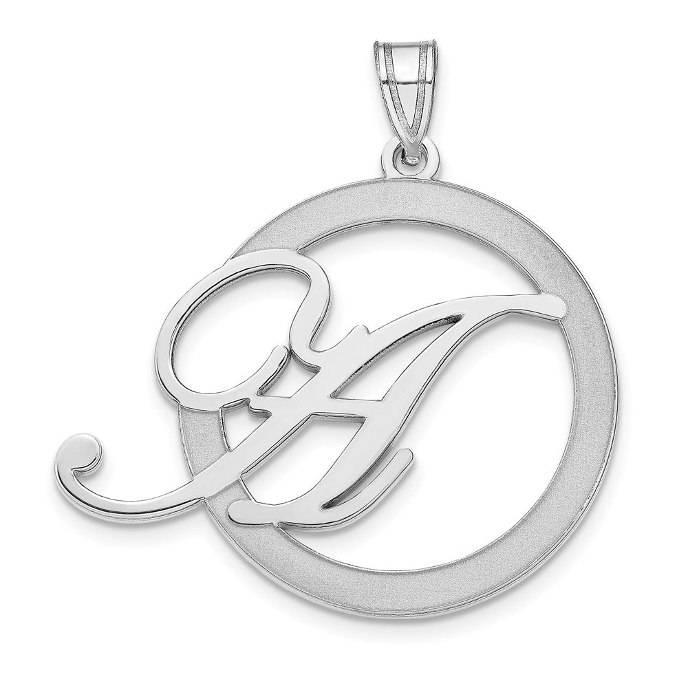Sterlingsilber Silber/rhodiniert Geätzt Initiale in A Kreis Anhänger