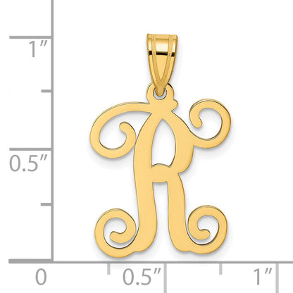 Vergoldet Sterlingsilber Buchstabe R Initiale Anhänger