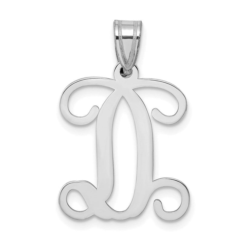 Sterlingsilber Rhodiniert Buchstabe D Initiale Anhänger