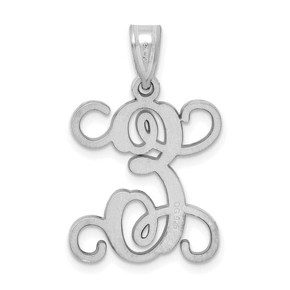 Sterlingsilber Rhodiniert Buchstabe E Initiale Anhänger