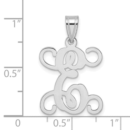 Sterlingsilber Rhodiniert Buchstabe E Initiale Anhänger
