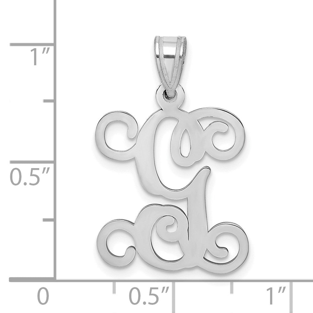 Sterlingsilber Rhodiniert Buchstabe G Initiale Anhänger