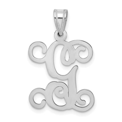 Sterlingsilber Rhodiniert Buchstabe G Initiale Anhänger
