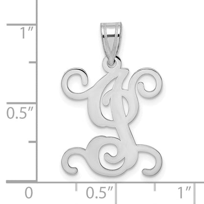 Sterlingsilber Rhodiniert Buchstabe I Initiale Anhänger