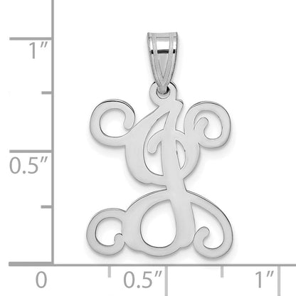 Sterlingsilber Rhodiniert Buchstabe J Initiale Anhänger