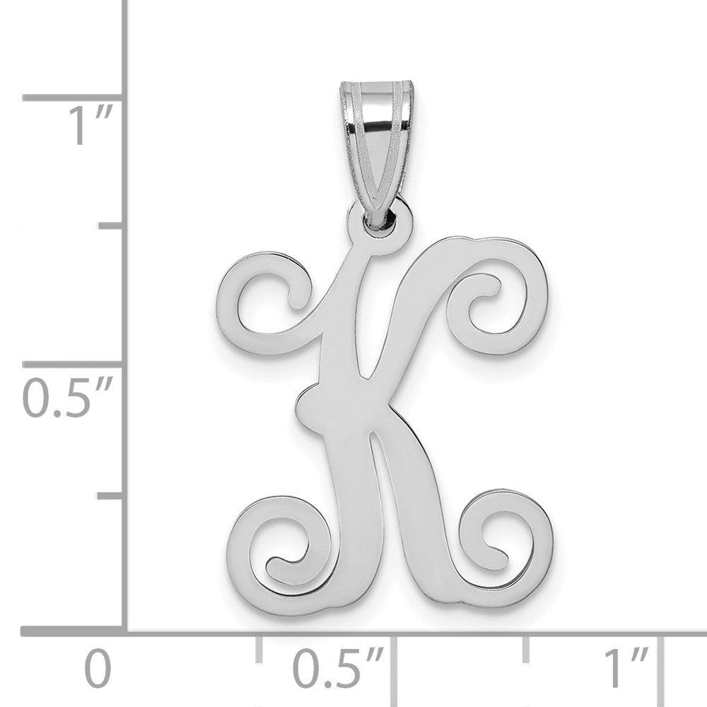 Sterlingsilber Rhodiniert Buchstabe K Initiale Anhänger
