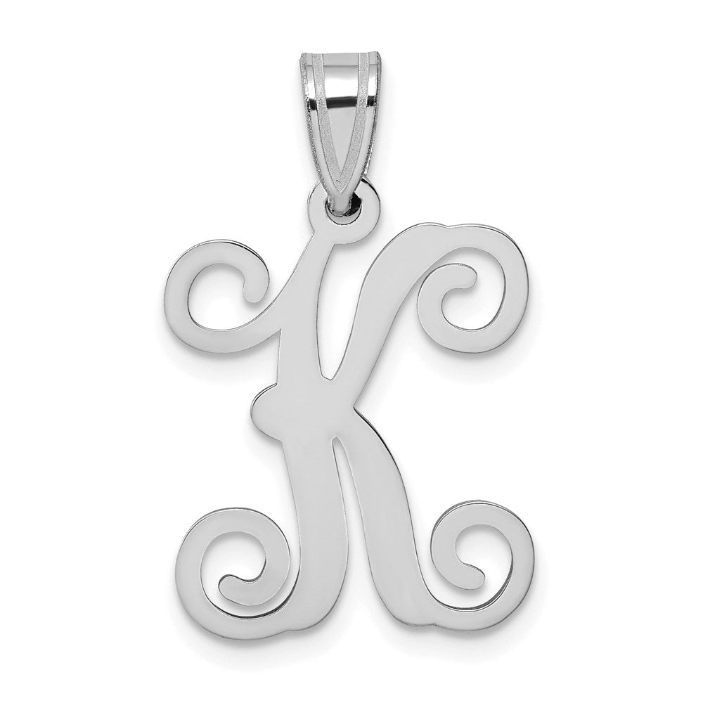 Sterlingsilber Rhodiniert Buchstabe K Initiale Anhänger