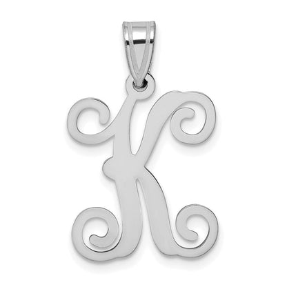 Sterlingsilber Rhodiniert Buchstabe K Initiale Anhänger