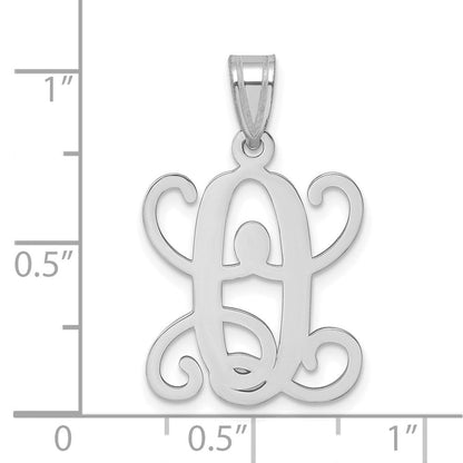 Sterlingsilber Rhodiniert Buchstabe O Initiale Anhänger