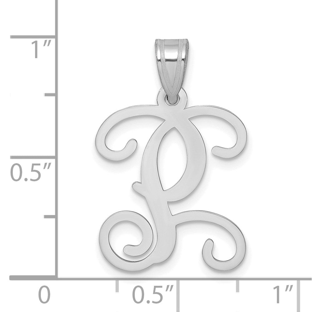 Sterlingsilber Rhodiniert Buchstabe P Initiale Anhänger
