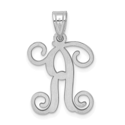 Sterlingsilber Rhodiniert Buchstabe R Initiale Anhänger