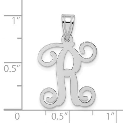 Sterlingsilber Rhodiniert Buchstabe R Initiale Anhänger
